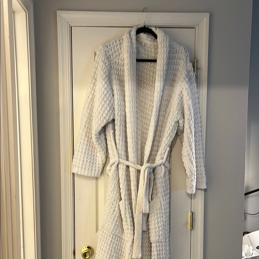 Cozy White Waffle Knit Robe